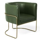 Kit 02 Poltronas Decorativas Fixa Base De Aço Ouro Fosco Beti