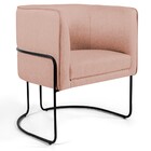 Kit 02 Poltronas Decorativas Fixa Base De Aço Preto Betina D0