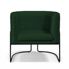 Kit 02 Poltronas Decorativas Fixa Base De Aço Preto Betina D0