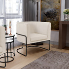 Kit 02 Poltronas Decorativas Fixa Base De Aço Preto Betina D0