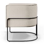 Kit 02 Poltronas Decorativas Fixa Base De Aço Preto Betina D0