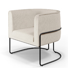 Kit 02 Poltronas Decorativas Fixa Base De Aço Preto Betina D0