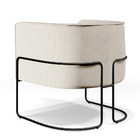 Kit 02 Poltronas Decorativas Fixa Base De Aço Preto Betina D0