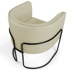 Kit 02 Poltronas Decorativas Fixa Base De Aço Preto Betina D0