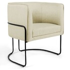 Kit 02 Poltronas Decorativas Fixa Base De Aço Preto Betina D0