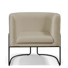 Kit 02 Poltronas Decorativas Fixa Base De Aço Preto Betina D0