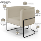 Kit 02 Poltronas Decorativas Fixa Base De Aço Preto Betina D0