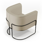 Kit 02 Poltronas Decorativas Fixa Base De Aço Preto Betina D0