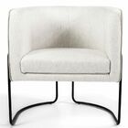 Kit 02 Poltronas Decorativas Fixa Base De Aço Preto Betina D0