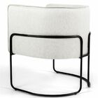 Kit 02 Poltronas Decorativas Fixa Base De Aço Preto Betina D0