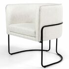 Kit 02 Poltronas Decorativas Fixa Base De Aço Preto Betina D0