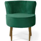 Kit 02 Poltronas Decorativas Fixa Base Madeira Olivia D02 Vel