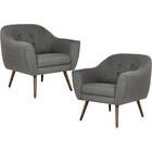 Kit 02 Poltronas Decorativas Fixa Com Pés Palitos Mily D02 Li