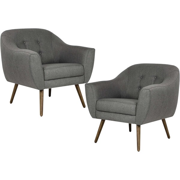 Kit 02 Poltronas Decorativas Fixa Com Pés Palitos Mily D02 Li