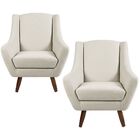 Kit 02 Poltronas Decorativas Fixa Pés De Madeira Juliet D02 A