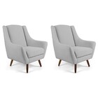 Kit 02 Poltronas Decorativas Fixa Pés De Madeira Juliet D02 L