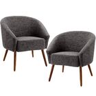 Kit 02 Poltronas Decorativas Fixa Pés Palito Marisa D02 Rústi