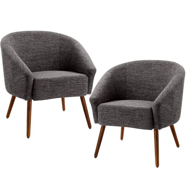 Kit 02 Poltronas Decorativas Fixa Pés Palito Marisa D02 Rústi