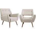 Kit 02 Poltronas Decorativas Fixa Pés Palito Melli D02 Rústic