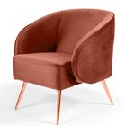 Kit 02 Poltronas Decorativas Fixa Pés Palito Metalizado Agnes