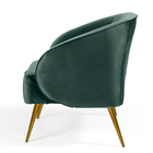 Kit 02 Poltronas Decorativas Fixa Pés Palito Ouro Fosco Agnes