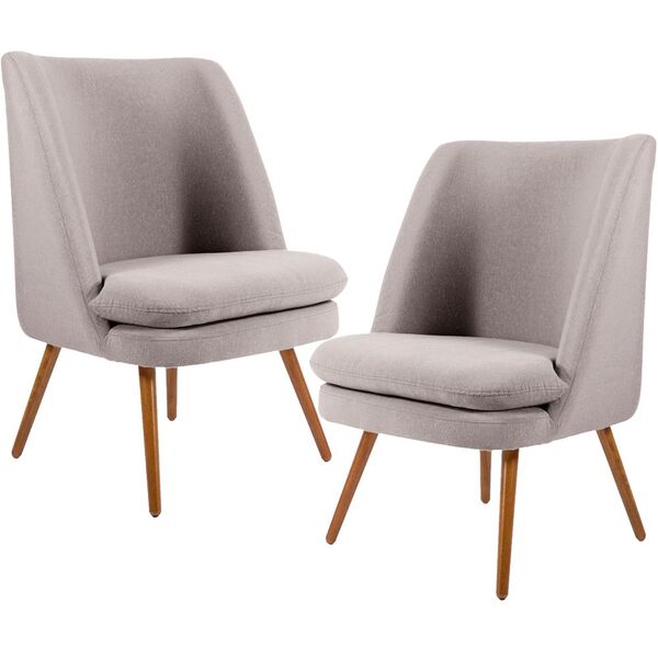 Kit 02 Poltronas Decorativas Fixa Pés Palito Pérsia D02 Rústi