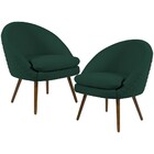 Kit 02 Poltronas Decorativas Fixa Pés Palito Rafa D02 Tressê