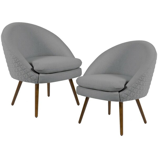 Kit 02 Poltronas Decorativas Fixa Pés Palito Rafa D02 Tressê