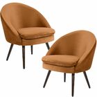 Kit 02 Poltronas Decorativas Fixa Pés Palito Rafa D02 Veludo