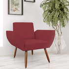 Kit 02 Poltronas Decorativas Flora Pés Palito Suede Bordô - D