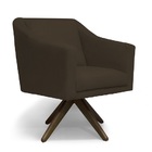 Kit 02 Poltronas Decorativas Gabriela Suede Marrom Base Girat