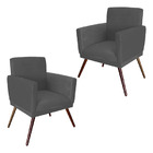 Kit 02 Poltronas Decorativas Gênesis Para Sala E Quarto Pés P