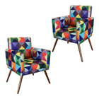 Kit 02 Poltronas Decorativas Gênesis Para Sala E Quarto Pés P