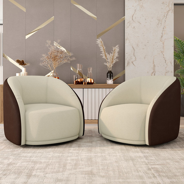 Kit 02 Poltronas Decorativas Giratória Angelina M03 Couríssim