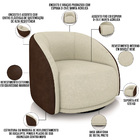 Kit 02 Poltronas Decorativas Giratória Angelina M03 Couríssim