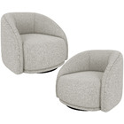 Kit 02 Poltronas Decorativas Giratória Angelina M03 Linho Beg