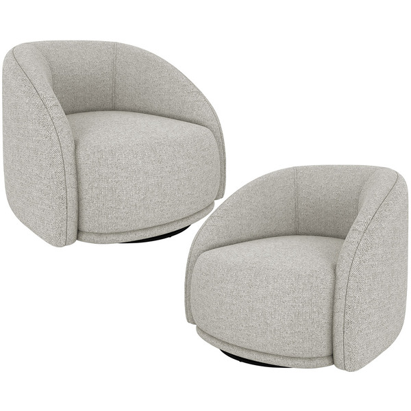 Kit 02 Poltronas Decorativas Giratória Angelina M03 Linho Beg