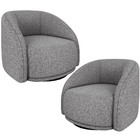 Kit 02 Poltronas Decorativas Giratória Angelina M03 Linho Cin