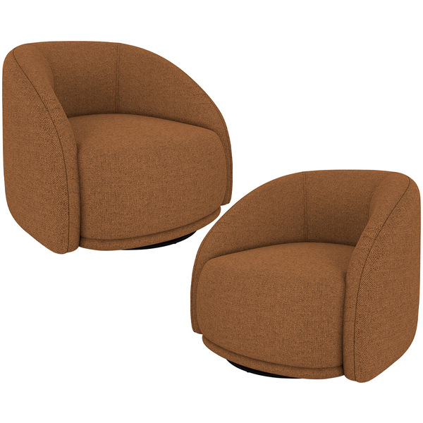 Kit 02 Poltronas Decorativas Giratória Angelina M03 Linho Tel