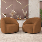 Kit 02 Poltronas Decorativas Giratória Angelina M03 Linho Tel