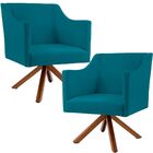 Kit 02 Poltronas Decorativas Giratória Base Giromad Lila D02