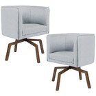 Kit 02 Poltronas Decorativas Giratória Base Ka Betina D02 Lin