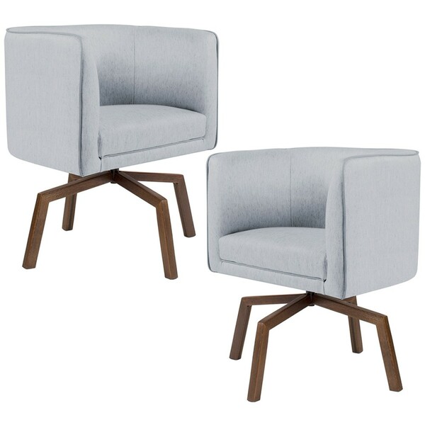 Kit 02 Poltronas Decorativas Giratória Base Ka Betina D02 Lin