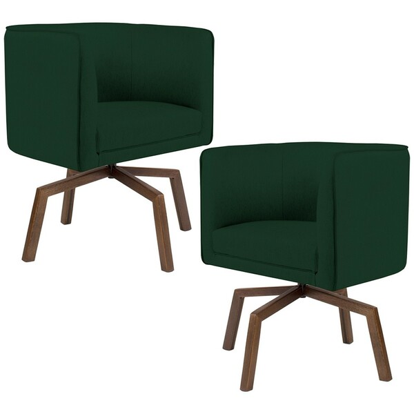 Kit 02 Poltronas Decorativas Giratória Base Ka Betina D02 Vel