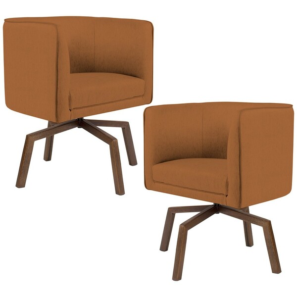 Kit 02 Poltronas Decorativas Giratória Base Ka Betina D02 Vel