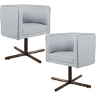 Kit 02 Poltronas Decorativas Giratória Base X Betina D02 Linh