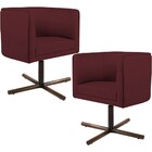 Kit 02 Poltronas Decorativas Giratória Base X Betina D02 Velu