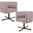 Kit 02 Poltronas Decorativas Giratória Base X Betina D02 Velu