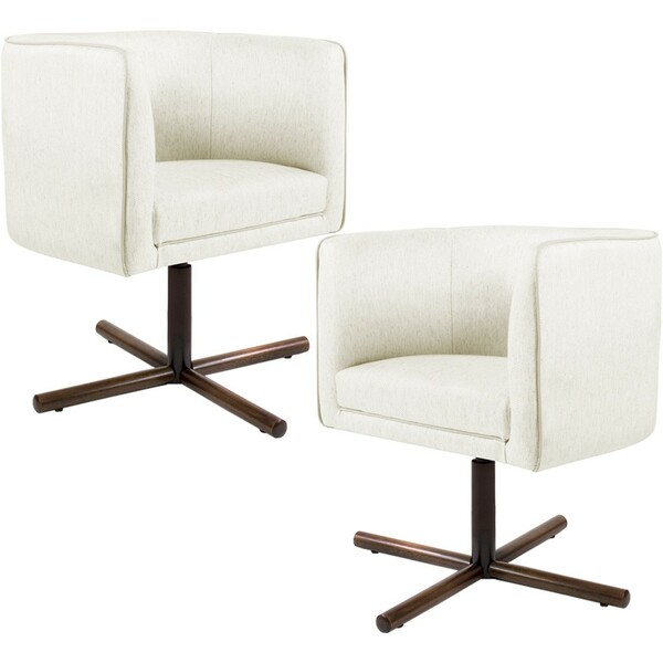 Kit 02 Poltronas Decorativas Giratória Base X Betina D02 Velu