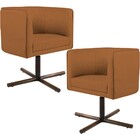 Kit 02 Poltronas Decorativas Giratória Base X Betina D02 Velu